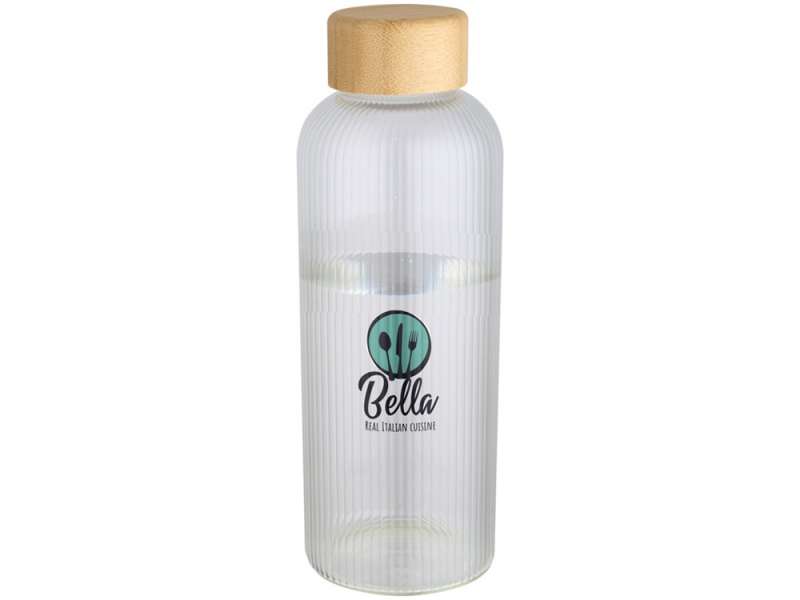 Бутылка Mirage из боросиликатного стекла объемом 650 мл с одинарными стенками и крышкой из бамбука - Прозрачный №4