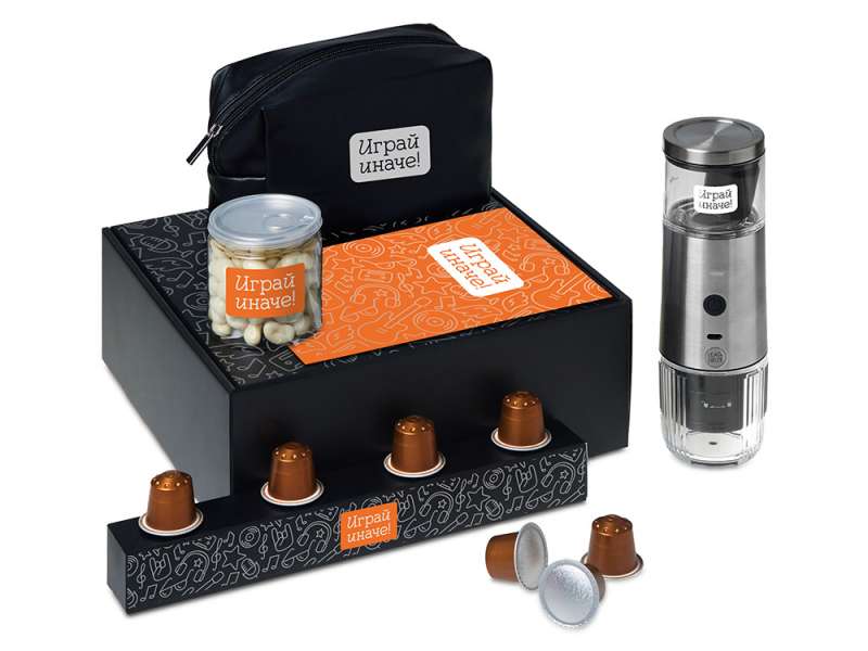 Подарочный набор Re:y. Boost с кофемашиной, капсулами и косметичкой