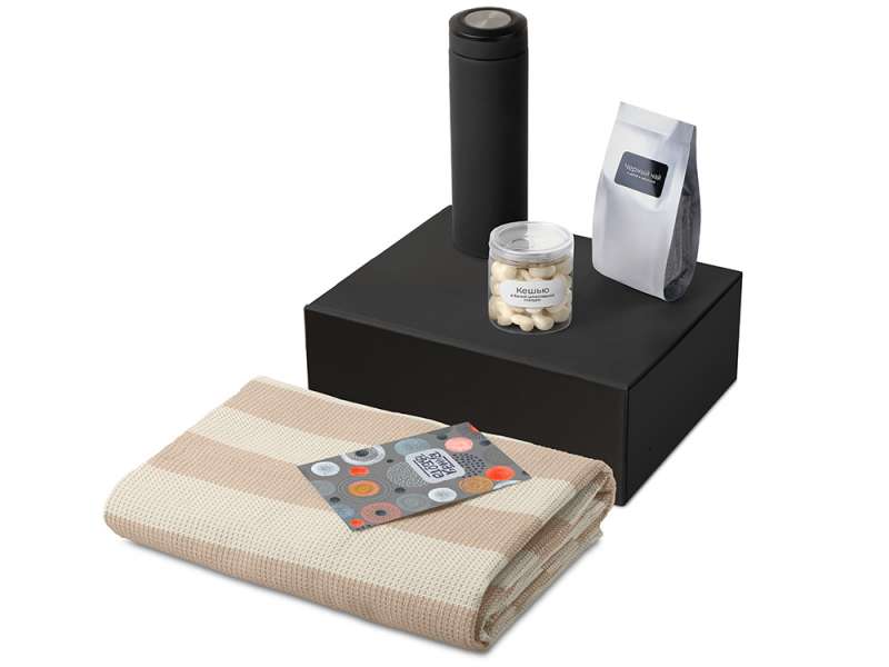 Подарочный набор Re:y. Warm с пледом, термосом и чаем №2