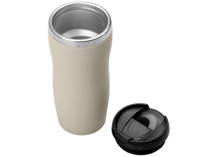 Термокружка Mony Steel 350 мл, soft touch, бежевый №2
