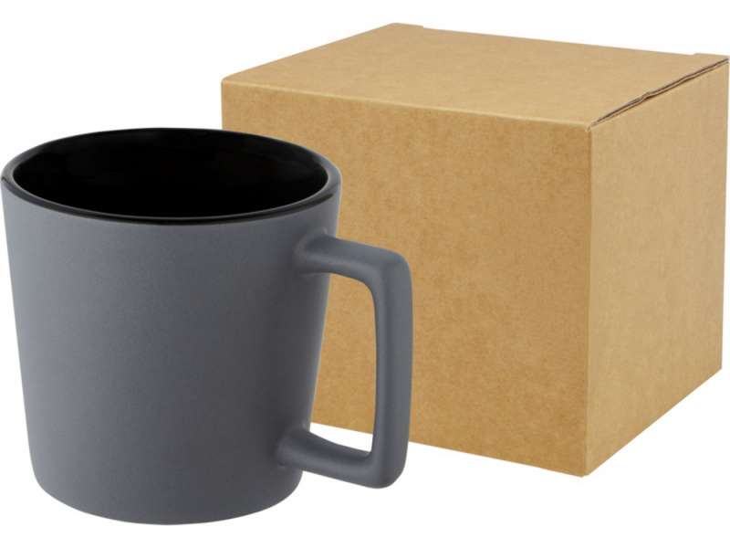 Cali Керамическая кружка объемом 370 мл с матовой отделкой - сплошной черный / Matted Grey