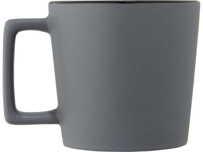 Cali Керамическая кружка объемом 370 мл с матовой отделкой - сплошной черный / Matted Grey №7