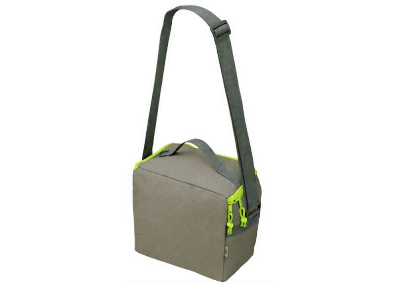 Изотермическая сумка-холодильник Neo Classic c контрастной молнией, серый/зеленое яблоко №2