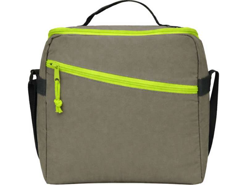 Изотермическая сумка-холодильник Neo Classic c контрастной молнией, серый/зеленое яблоко №3