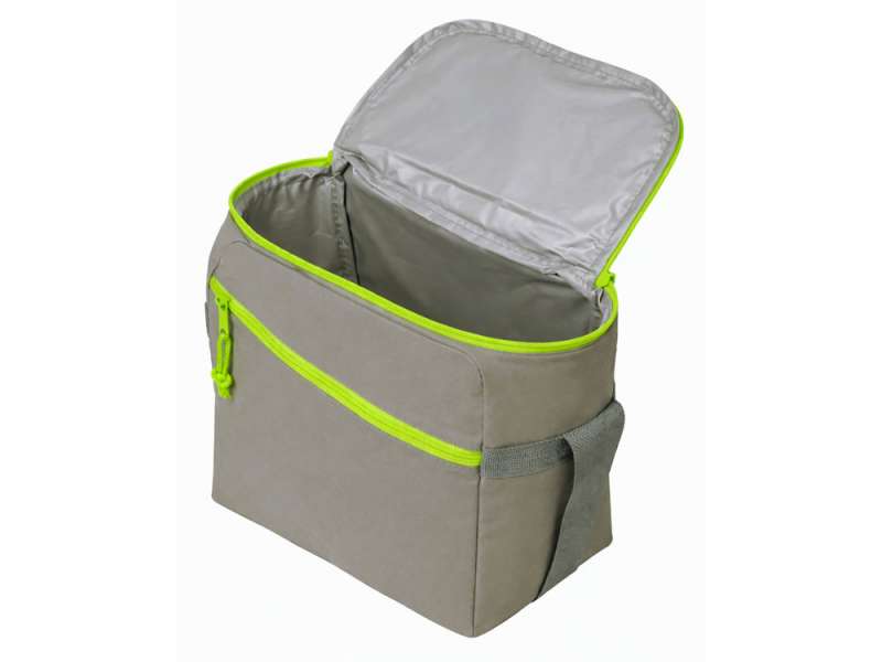 Изотермическая сумка-холодильник Neo Classic c контрастной молнией, серый/зеленое яблоко №4