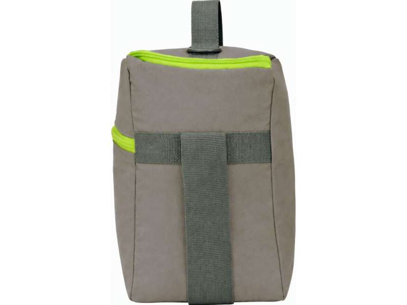 Изотермическая сумка-холодильник Neo Classic c контрастной молнией, серый/зеленое яблоко №5