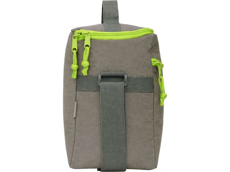Изотермическая сумка-холодильник Neo Classic c контрастной молнией, серый/зеленое яблоко №6