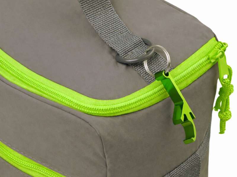Изотермическая сумка-холодильник Neo Classic c контрастной молнией, серый/зеленое яблоко №9