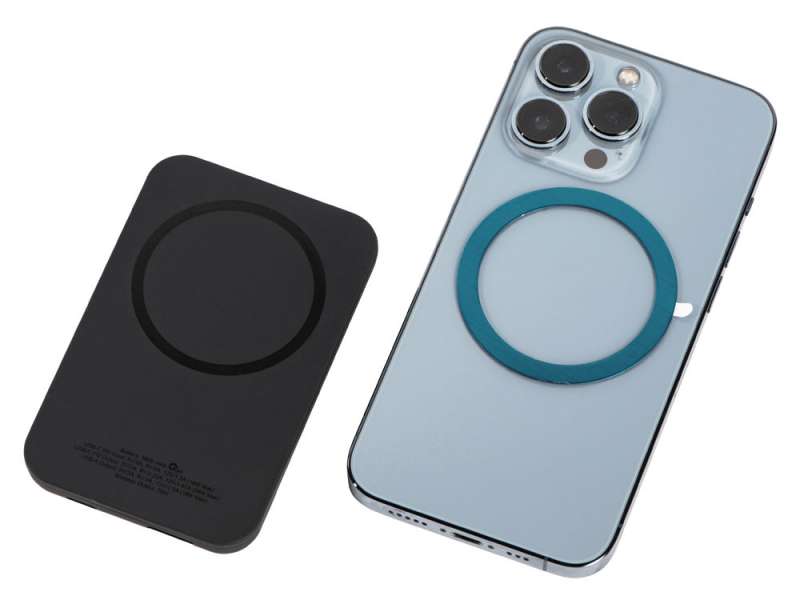 Магнитный беспроводной внешний аккумулятор MagnetIQ, 5000 mah, 10 W, черный (Р) №15