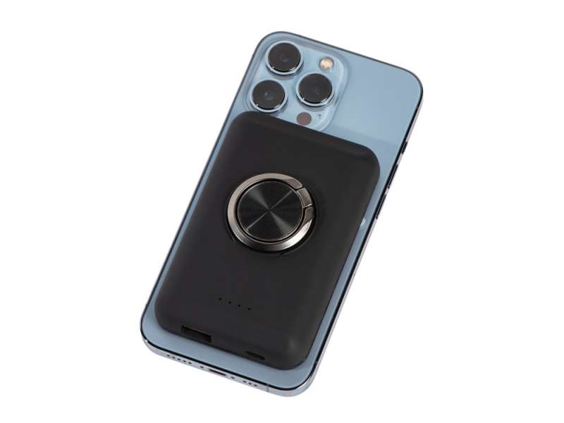 Магнитный беспроводной внешний аккумулятор MagnetIQ, 5000 mah, 10 W, черный (Р) №14