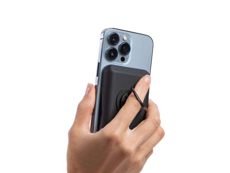 Магнитный беспроводной внешний аккумулятор MagnetIQ, 5000 mah, 10 W, черный (Р) №12