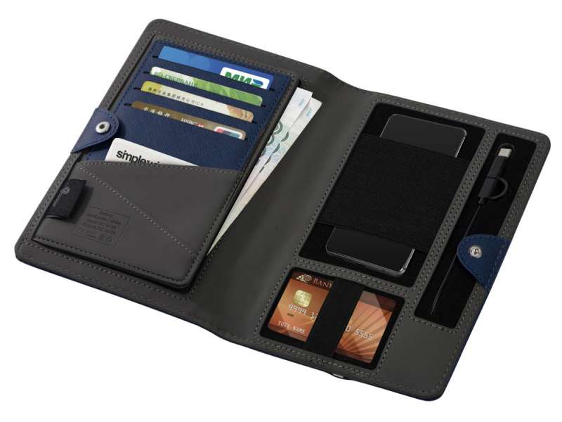 Органайзер с функцией беспроводной зарядки Manner, 5000 mah, темно-синий (Р) №9