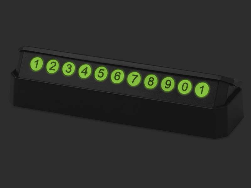 Табличка Tempark с номером телефона для временной парковки с подсветкой, черный №10