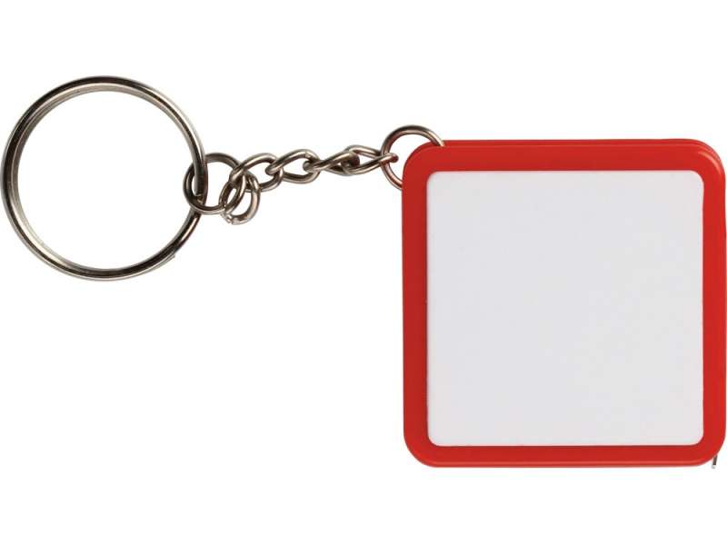 Брелок-рулетка, 1 м., белый/красный №3