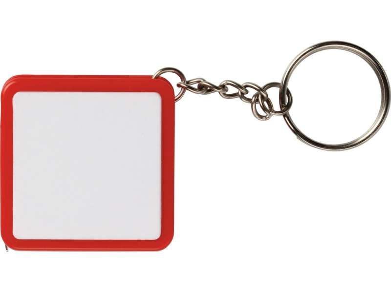 Брелок-рулетка, 1 м., белый/красный №4