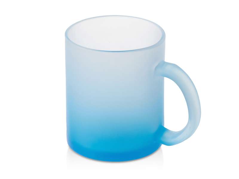 Стеклянная матовая кружка Омбре с градиентом для сублимации, синий