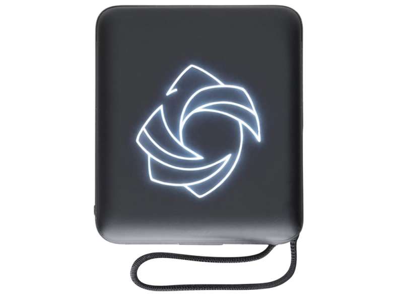 Магнитный беспроводной внешний аккумулятор c подсветкой лого Энчант, 10000 мАч, черный №7