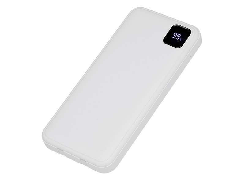 Внешний аккумулятор со встроенными кабелями Фрэйм, 10000мач, белый