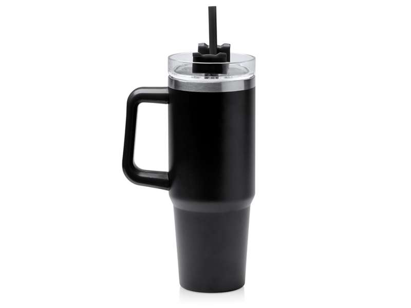 Термокружка Крэнстон с двойными стенками из переработанной нержавеющей стали, черный