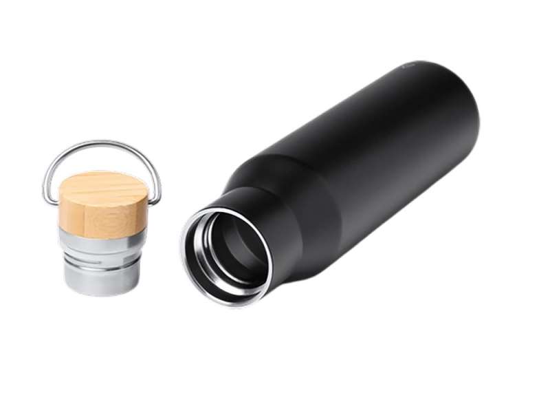 Термобутылка Мэйер из нержавеющей стали, с бамбуковой крышкой, серебристый №4