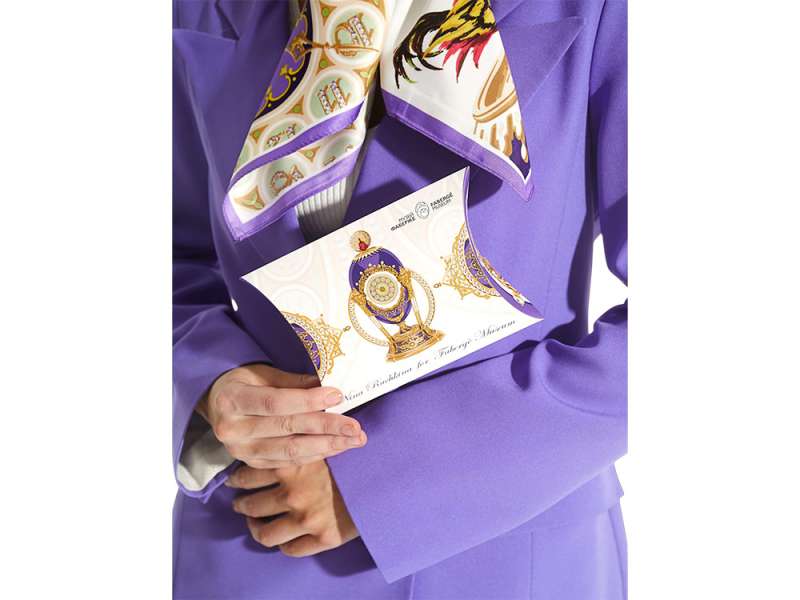 Платок Пасхальное яйцо-часы Петушок №6