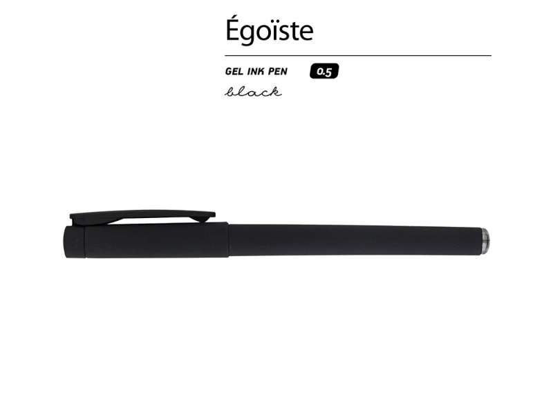 Ручка пластиковая гелевая Egoiste Black под персонализацию, черные чернила, черная №2