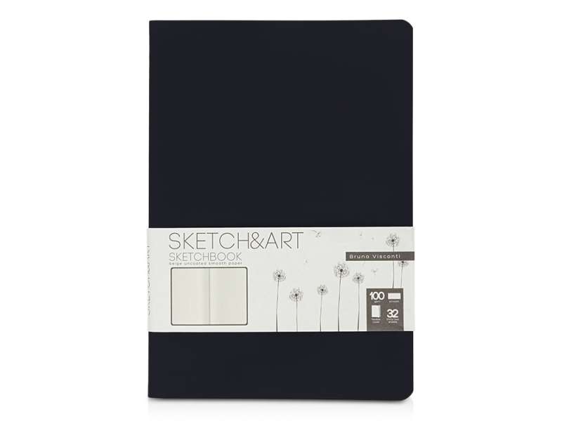 Скетчбук Sketch & Art в мягком переплете 147х210 мм, 32 л. бежевой бумаги 100 г/м2, черный Скетчбук Sketch & Art в мягком переплете 147х210 мм, 32 л. бежевой бумаги 100 г/м2, черный