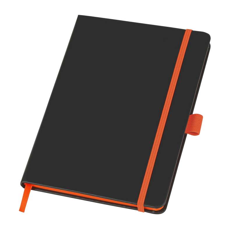 Блокнот ColorNote Black, твердая обложка A5, 80 листов, черный с оранжевым №2