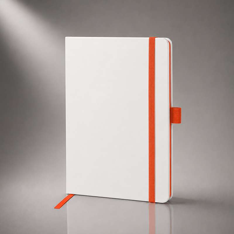 Блокнот ColorNote White, твердая обложка A5, 80 листов, белый и оранжевый