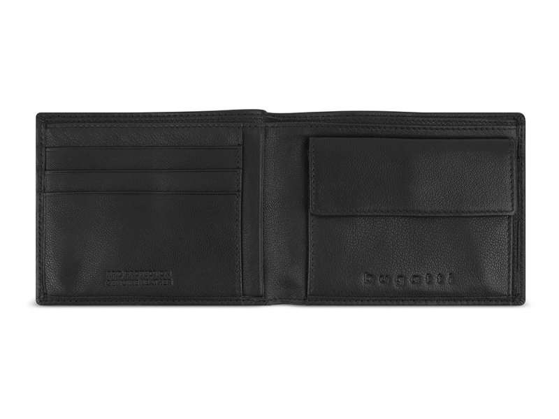 Портмоне BUGATTI ЧЕРНАЯ МАГИЯ | BLACK MAGIC, с защитой данных RFID, черное, натуральная кожа козы, 11,5х2х9 см №6