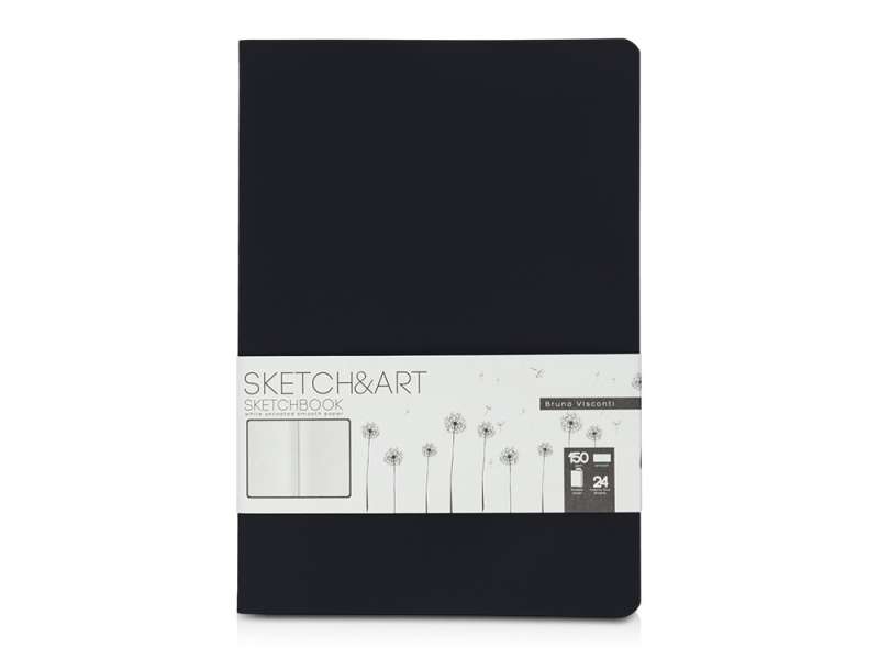Скетчбук Sketch & Art в мягком переплете 147х210 мм, 24 л. белой бумаги 150 г/м2, черный