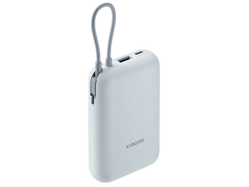 Внешний аккумулятор со встроенным кабелем Mi Power Bank 10000mAh (Integrated Cable) Ice Blue GL №2