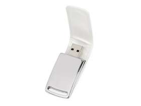 Флеш-карта USB 2.0 16 Gb с магнитным замком Vigo, белый/серебристый №2
