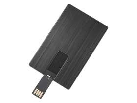 Флеш-карта USB 2.0 16 Gb в виде металлической карты Card Metal, темно-серый №2