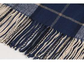 Плед акриловый в клетку Tartan, синий №2