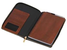 Бизнес-блокнот на молнии А5 Fabrizio с RFID защитой и ручкой, коричневый №10