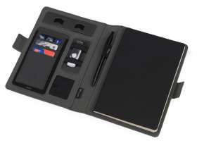 Органайзер с беспроводной зарядкой 5000 mAh Powernote, темно-серый (P) №15