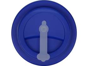 Пластиковый стакан Take away с двойными стенками и крышкой с силиконовым клапаном, 350 мл, белый/синий №5