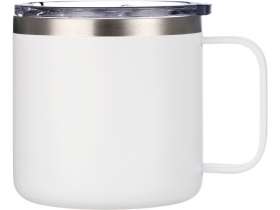Кружка стальная Alaska с крышкой слайдером, powder coating, белый №3