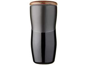 Двустенная керамическая термокружка Reno объемом 370 мл, черный №2