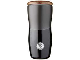 Двустенная керамическая термокружка Reno объемом 370 мл, черный №7