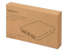 Портативное зарядное устройство из rPET Reborn, 5000 mAh, серый №10