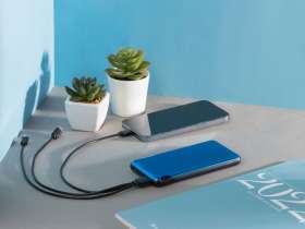 Внешний аккумулятор Forge, Evolt, металл, 10000mah, синий №4