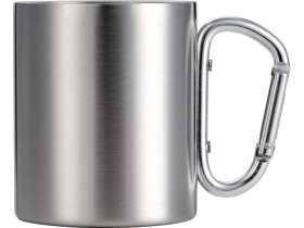 Стальная кружка Elbrus с двойными стенками и ручкой-карабином, 300 мл (глянц), серебристый №2