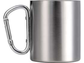 Стальная кружка Elbrus с двойными стенками и ручкой-карабином, 300 мл (глянц), серебристый №3