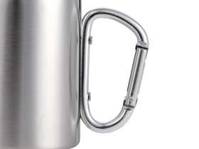 Стальная кружка Elbrus с двойными стенками и ручкой-карабином, 300 мл (глянц), серебристый №4