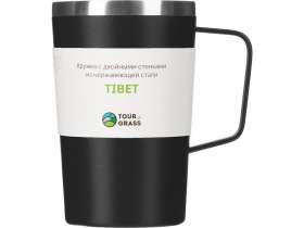 Стальная кружка с двойными стенками и порошковым покрытием Tibet, черный №4