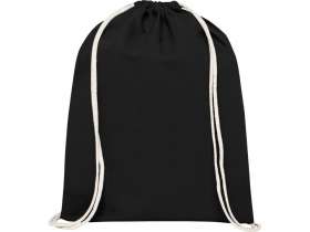 Рюкзак со шнурком Tenes из хлопка плотностью 140 г/м2, черный №2