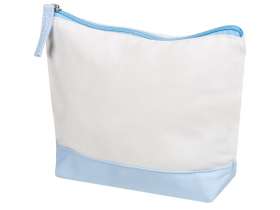 Косметичка хлопковая Cotton, белый/голубой №2