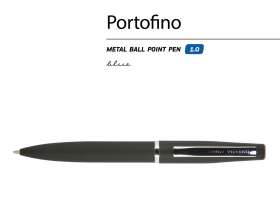 Ручка Portofino шариковая  автоматическая, черный металлический корпус, 1,0 мм, синяя №2